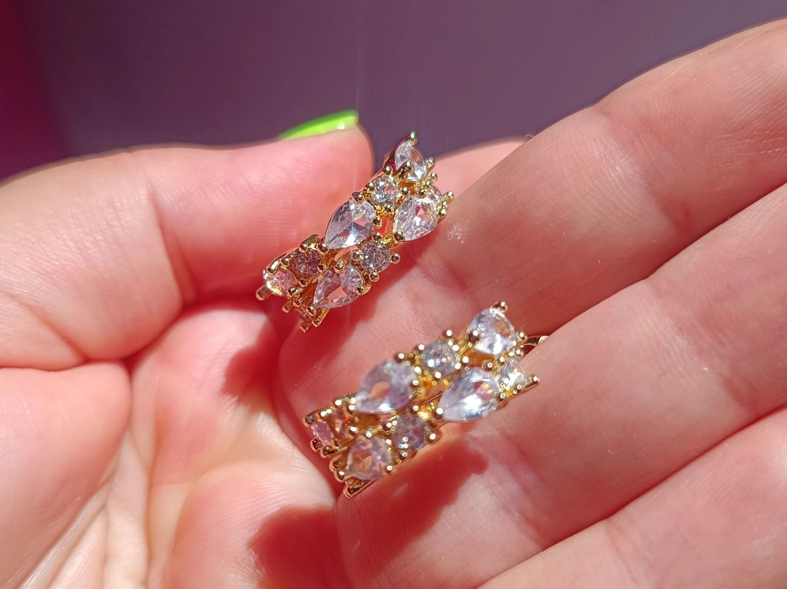Boucles d'oreilles argent 925 bain or – photo 2